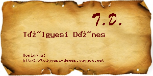 Tölgyesi Dénes névjegykártya
